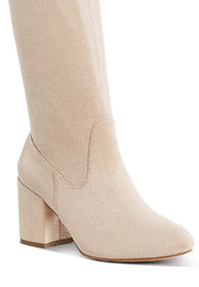 Liama Minimal Drawstring Detail Knee-High Boots