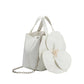 Monroe Ivory Flower Recycled Vegan Top Handle Bag