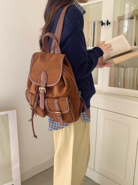 Avery Suede-Like Microfiber Leather Backpack