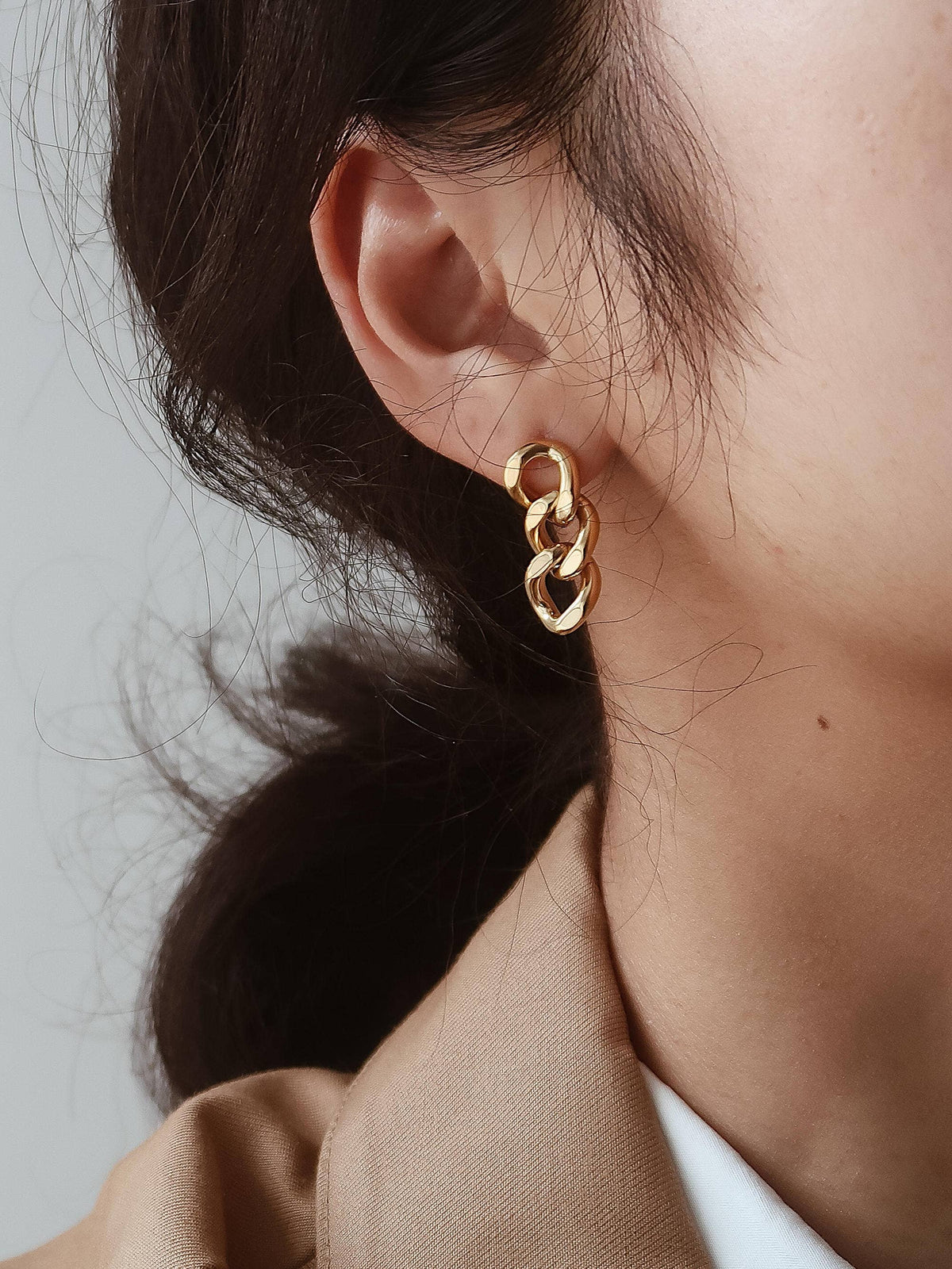 Avalon 18K Gold Non-Tarnish Chain Link Earrings