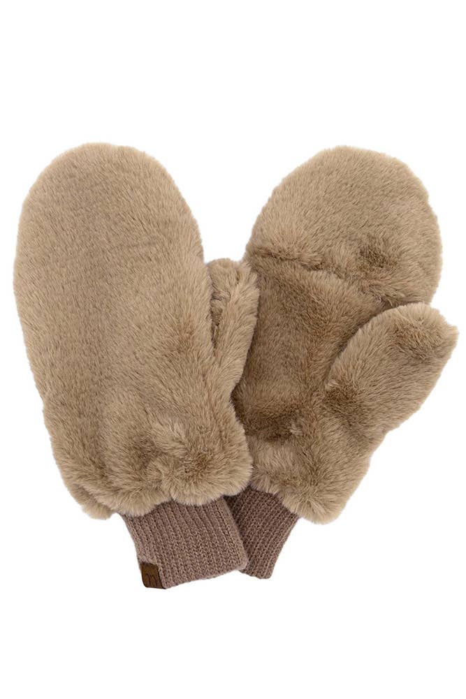 C.C Faux Fur Mittens with Shepherd Lining