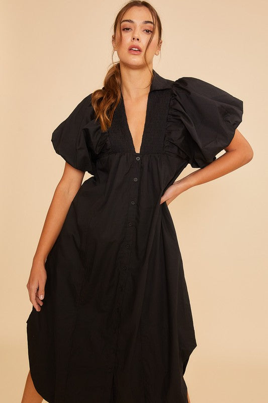 Madeline Midi Dress - Black