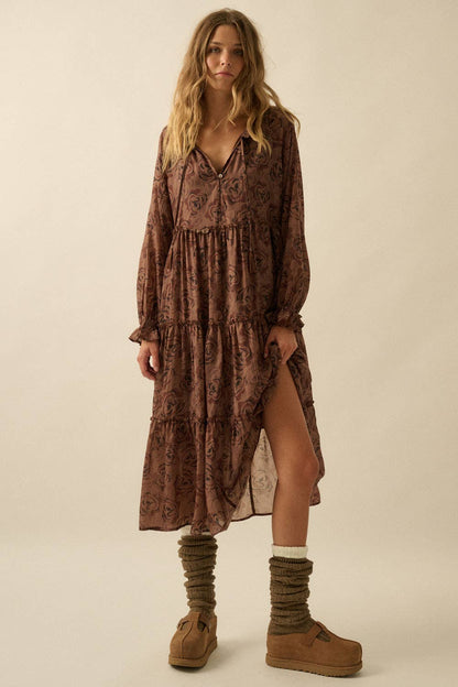 Mojave Floral Tiered Midi Dress