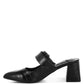 Pinacola Croco Buckle Strap Detail Mules