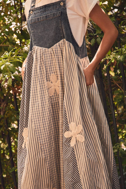 Hawthorn Stripe Patchwork Overall Dress