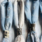 Denim Hues Hand Dyed Bandanas With Leather Slides