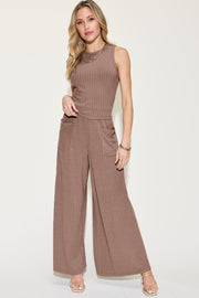 Stella Ribbed Tank and Wide Leg Pants Set