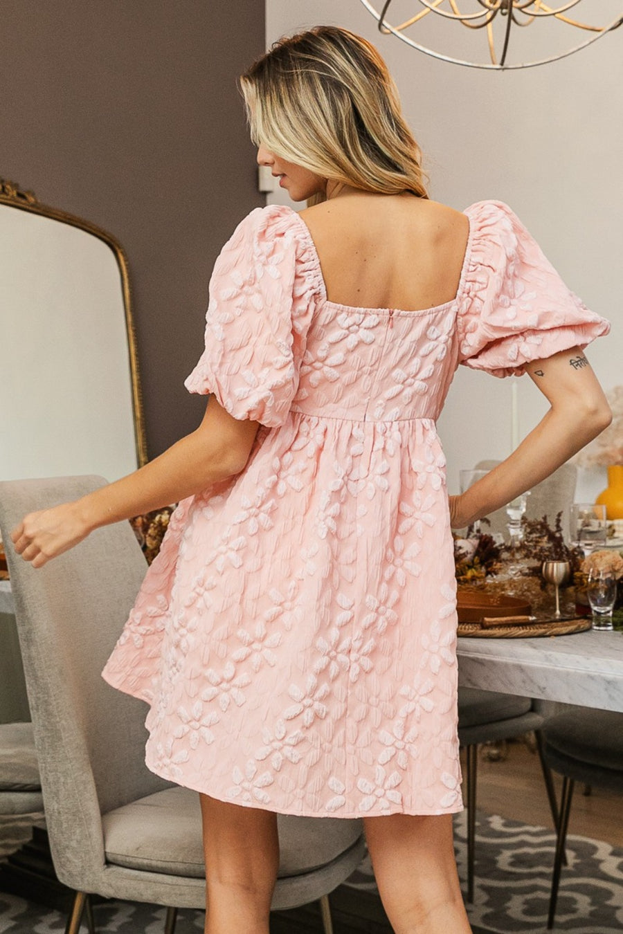 Darling Girl Puff Sleeve Dress