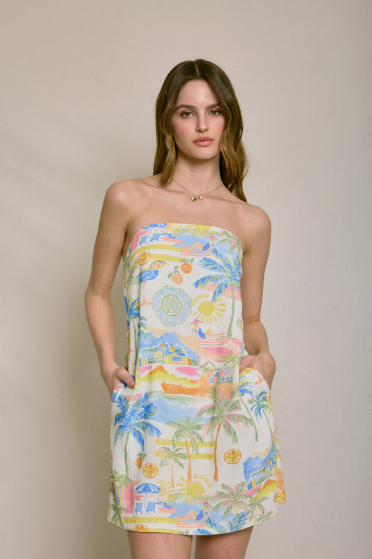 Summer Somewhere Strapless Mini Dress