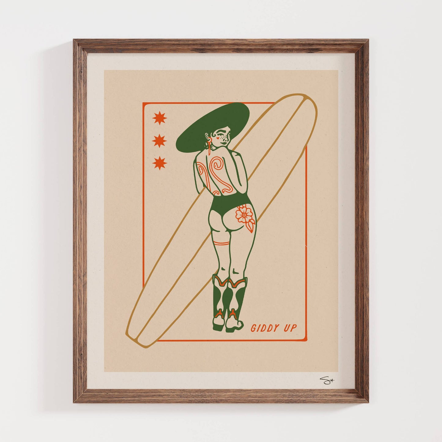 Giddy Up | Coastal Cowgirl Art Print