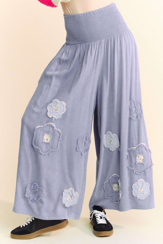 Tilly Flower Patch Wide Leg Pants