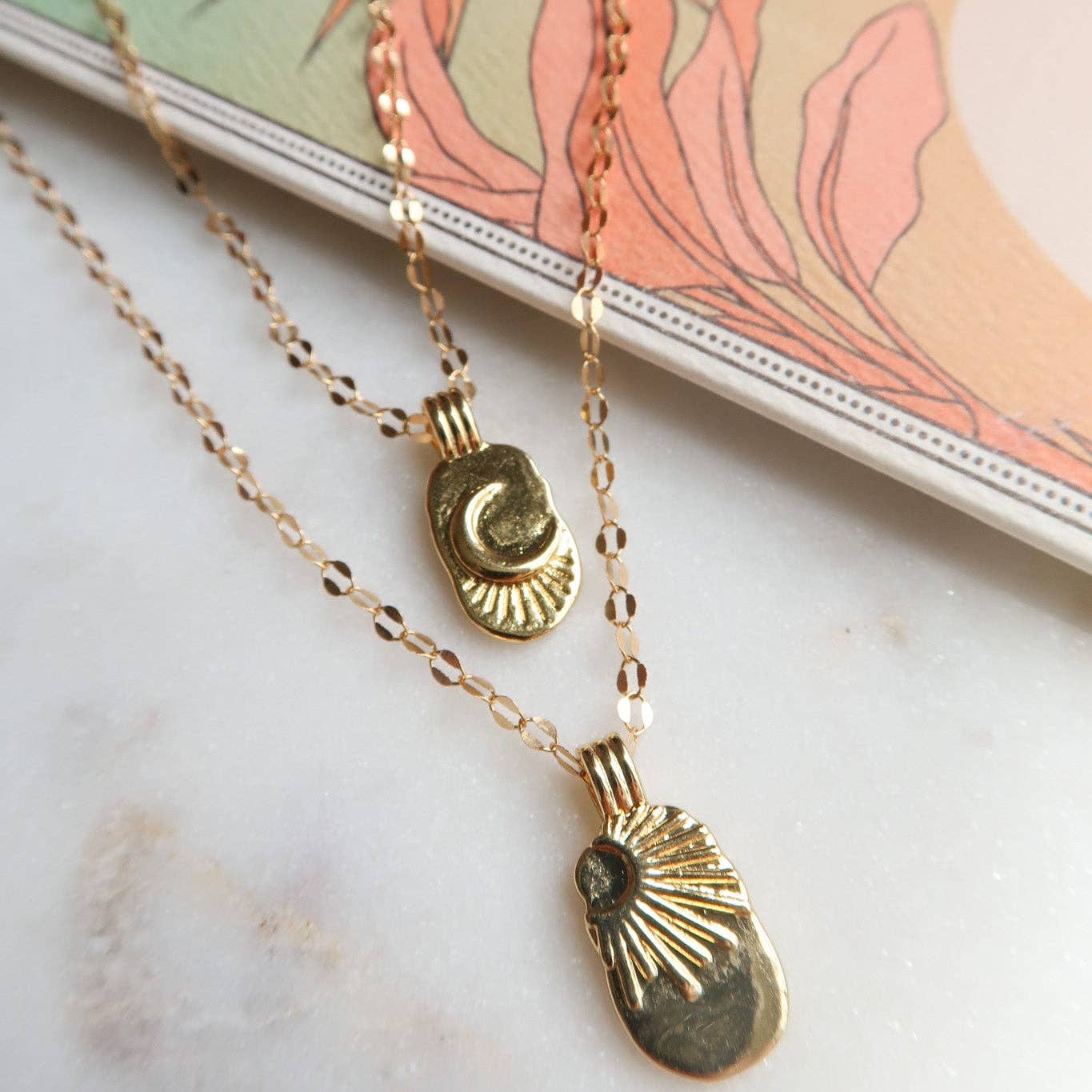 My Other Half Sun & Moon Friendship Necklaces