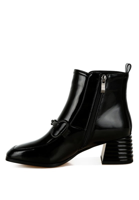 Algol Textured Block Heel Ankle Boots