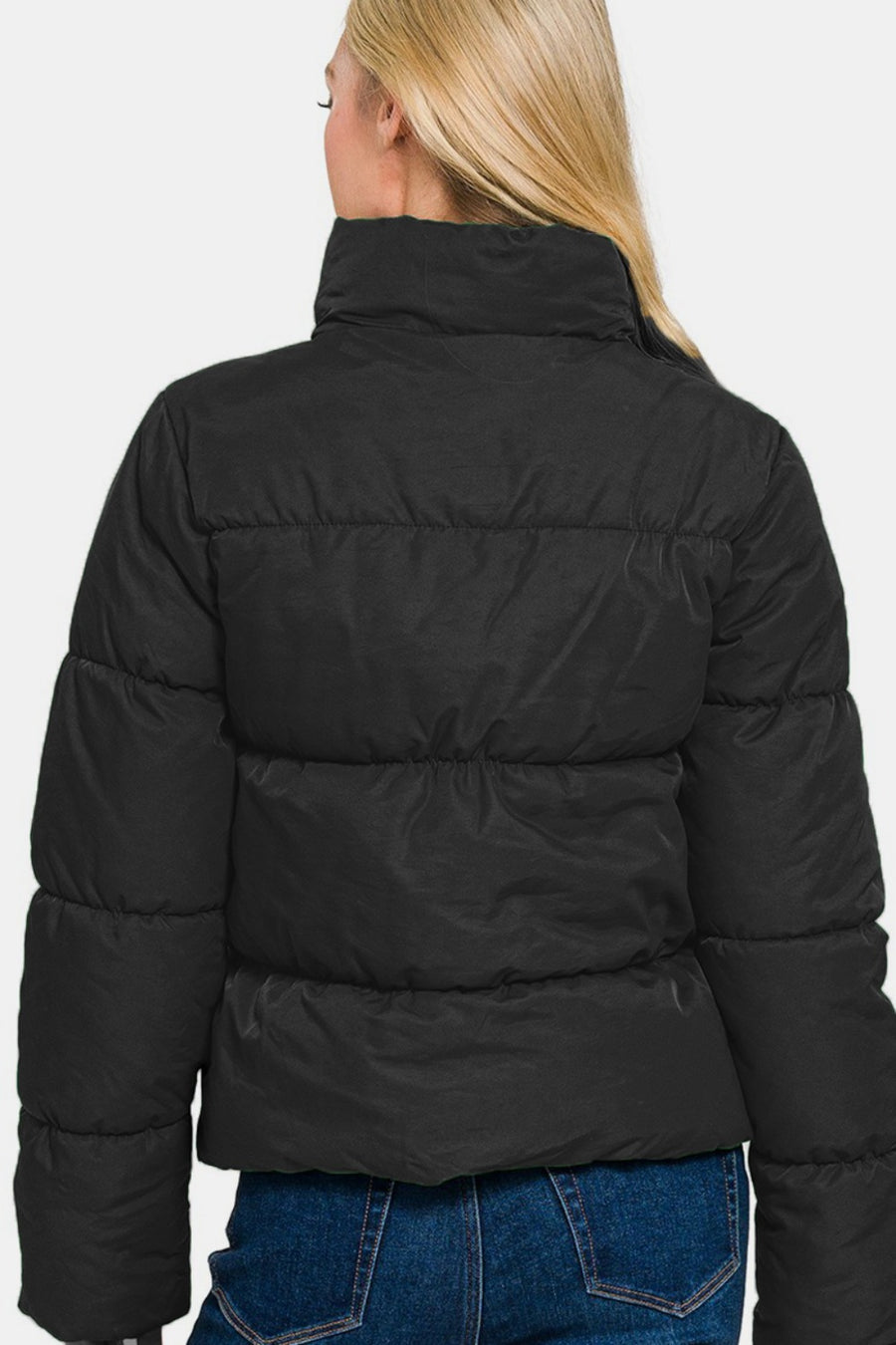 Jasmine Turtleneck Puffer Jacket - Black