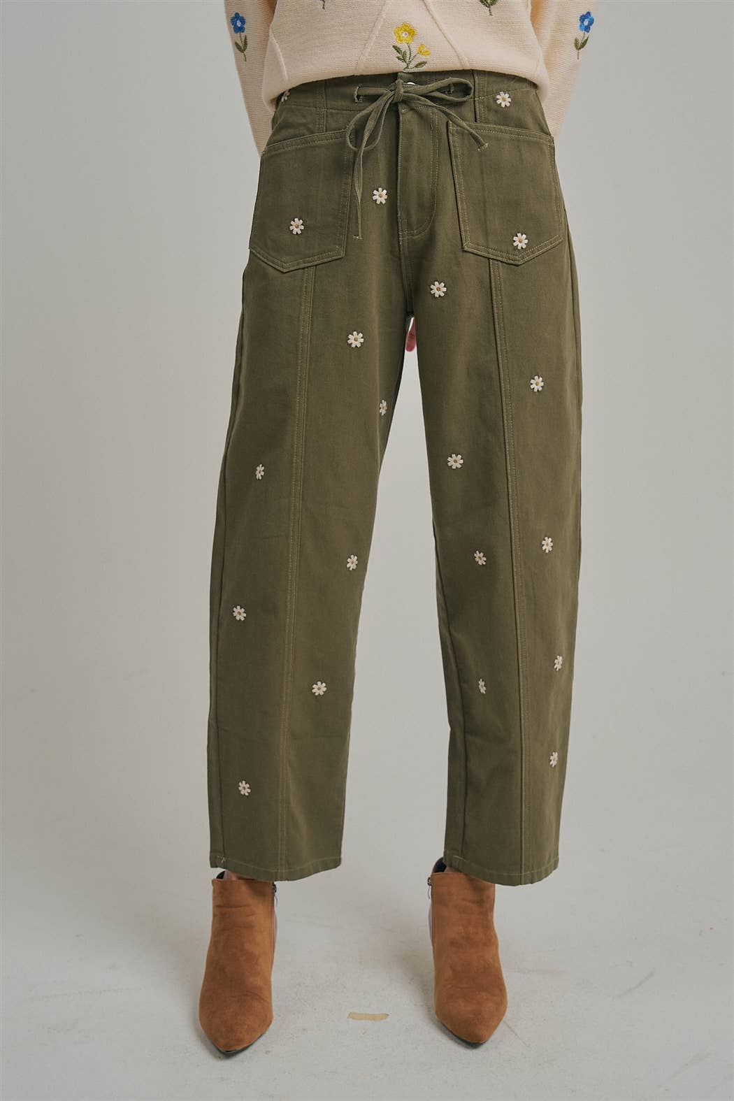Kristin Embroidered Relaxed Pants