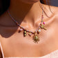 Sorrento 18K Gold Non-Tarnish Charm Beaded Sun Necklace