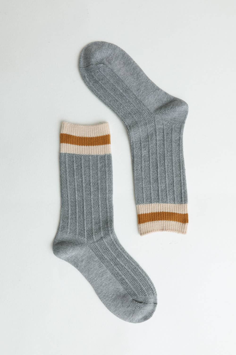 Retro Color Block Wool Blend Crew Socks
