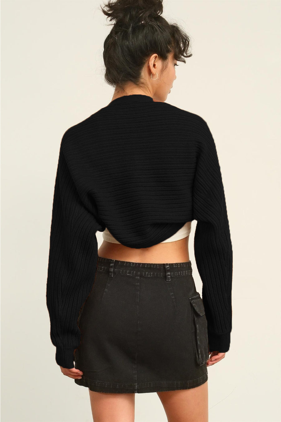 Traveler Ribbed Knit Bolero Cardigan