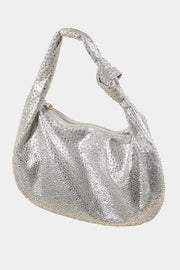 Bolso de mano con tachuelas de diamantes de imitación Fame