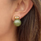 Velisse 18K Gold Non-Tarnish Green Marble Ball Earrings