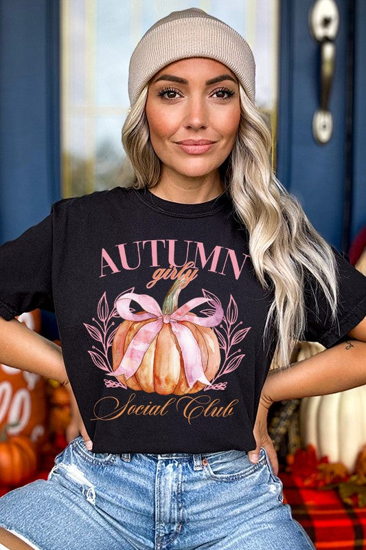 Camiseta con gráfico del club social femenino de otoño