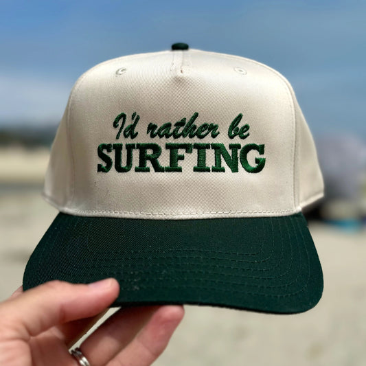 I'd Rather Be Surfing Canvas Trucker Hat