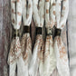 Ivory & Brown Hand Dyed Bandanas With Leather Slides