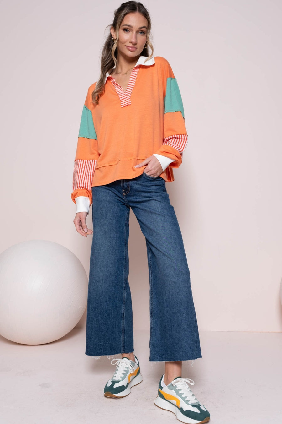 Blusa con bloques de color Manteo