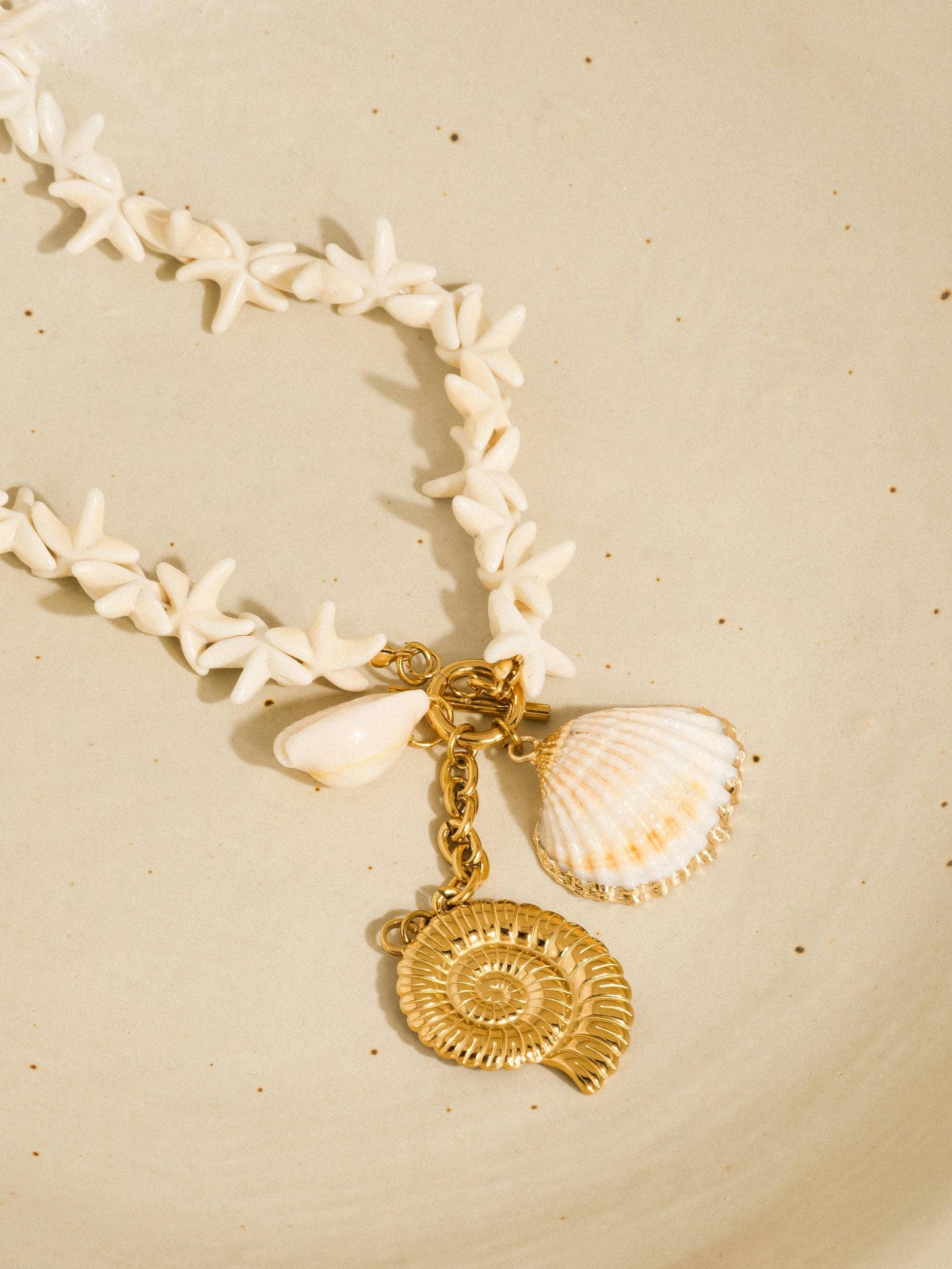 Island 18K Gold Non-Tarnish Boho Shell Charm Necklace