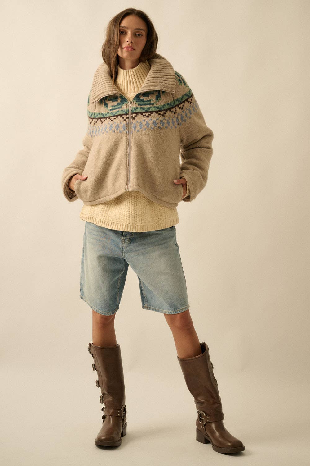 Olivia Fair Isle Sweater Jacket