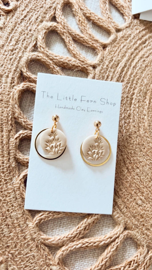 Butter Yellow Leaf Imprint Dangles