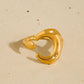 Aurelune 18K Gold Non-Tarnish Minimalist Moon Ring - 7