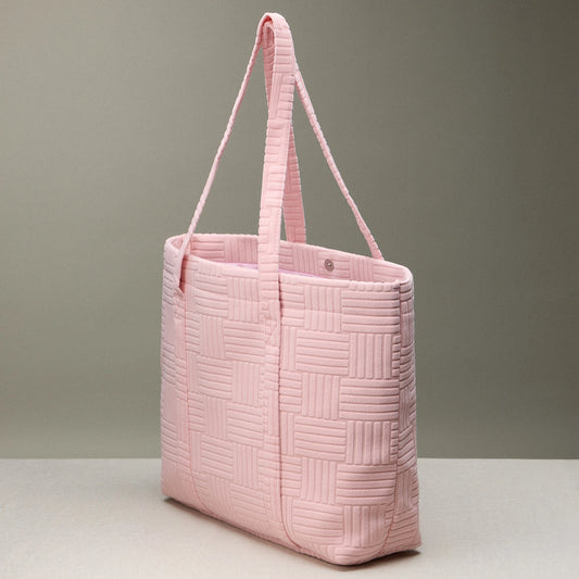 Luxe Terry Grid Pattern Tote & Beach Bag