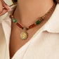 Brisa 18K Gold Non-Tarnish Beaded Sun Pendant Necklace