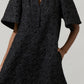 Ely Jacquard Floral Midi Dress