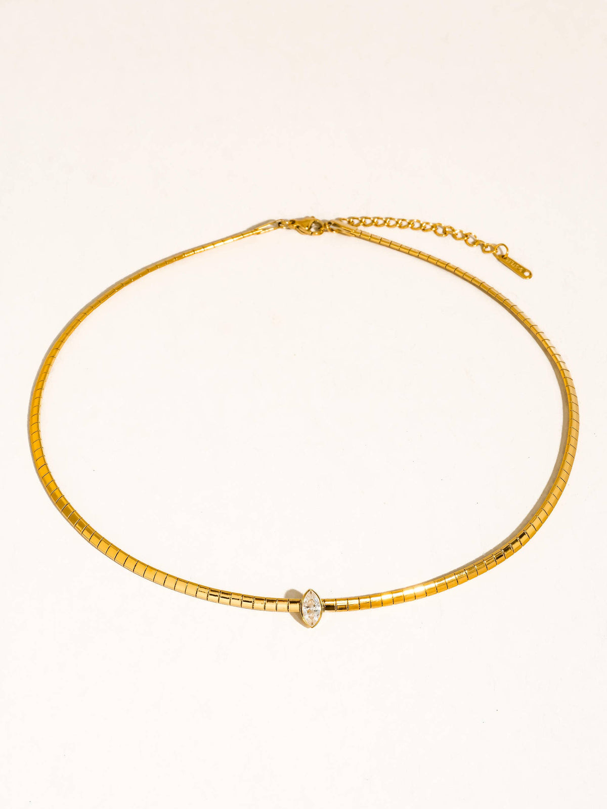 Wynter 18K Gold Non-Tarnish Marquise CZ Box Chain Choker