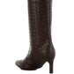 Mentha Woven Faux Leather Boots