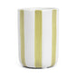 Green Striped Ceramic Candle: Cascading Apple Santal