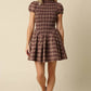 Rinsely Plaid Smocked Mini Dress