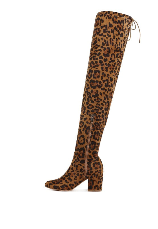 Liama Minimal Drawstring Detail Knee-High Boots