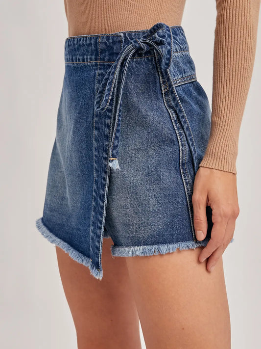 Brianna Denim Wrap Skort
