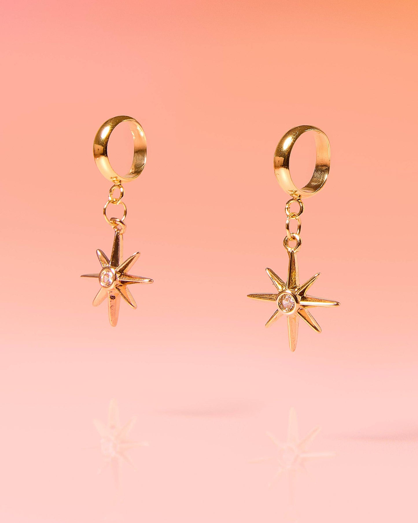Star Tiny Hoops - 18k Gold Plated