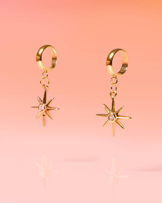 Star Tiny Hoops - 18k Gold Plated