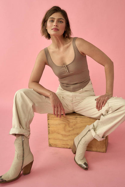 Dani Round Hem Cropped Tank Top