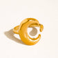 Aurelune 18K Gold Non-Tarnish Minimalist Moon Ring - 7