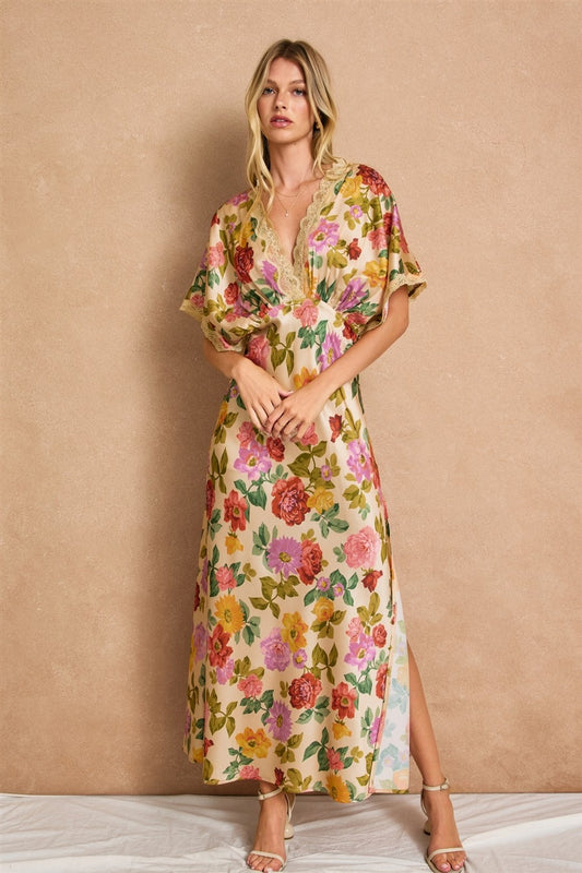 Gift Of Love Lace Blouson Maxi Dress