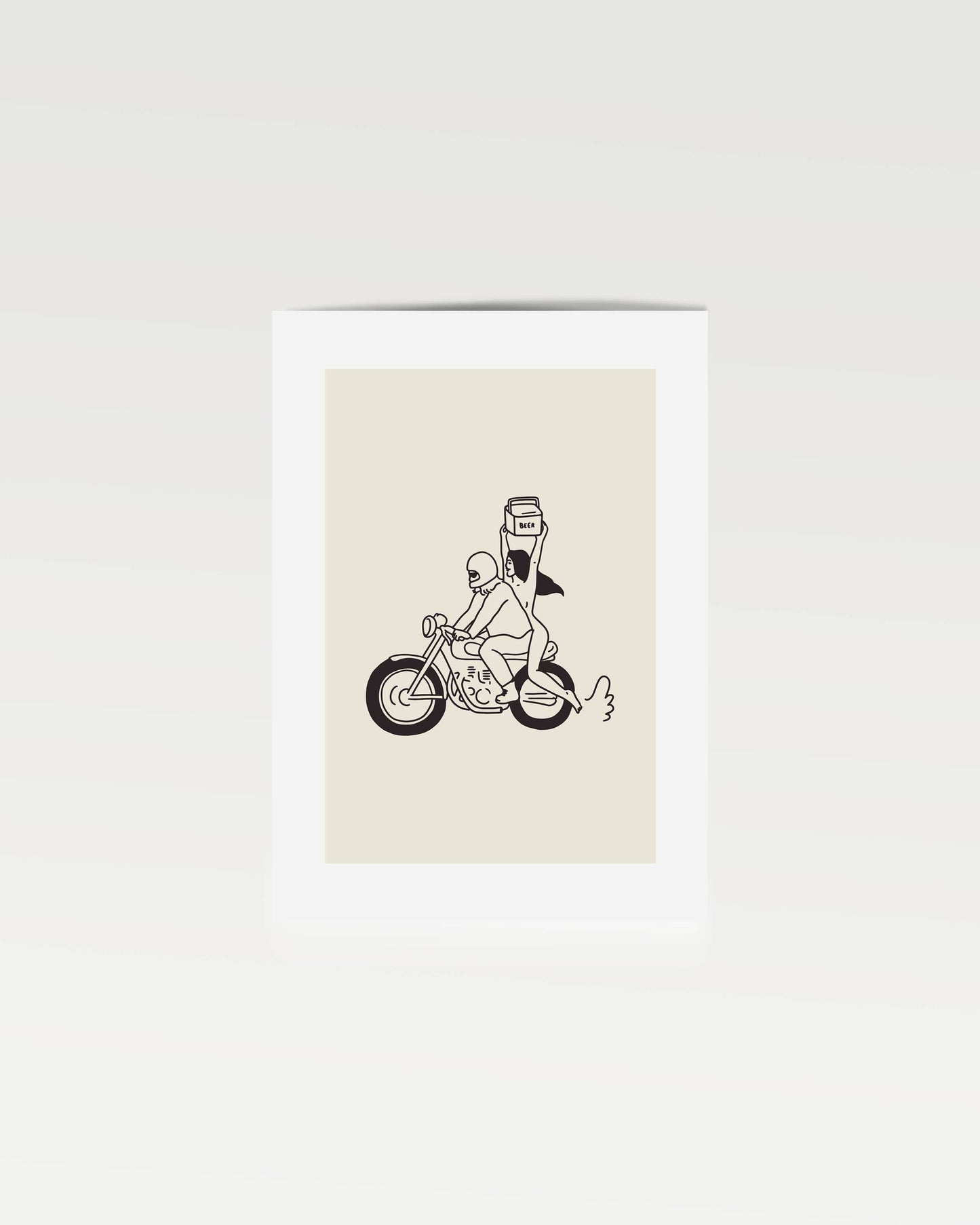 "Beer Run" Minimal Motorcycle Wall Art