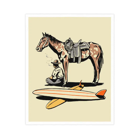 Surf Check - Un vaquero y su caballo Impresión - 8x10