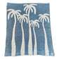 Dancing Palms Plush Throw - Chambray Blue