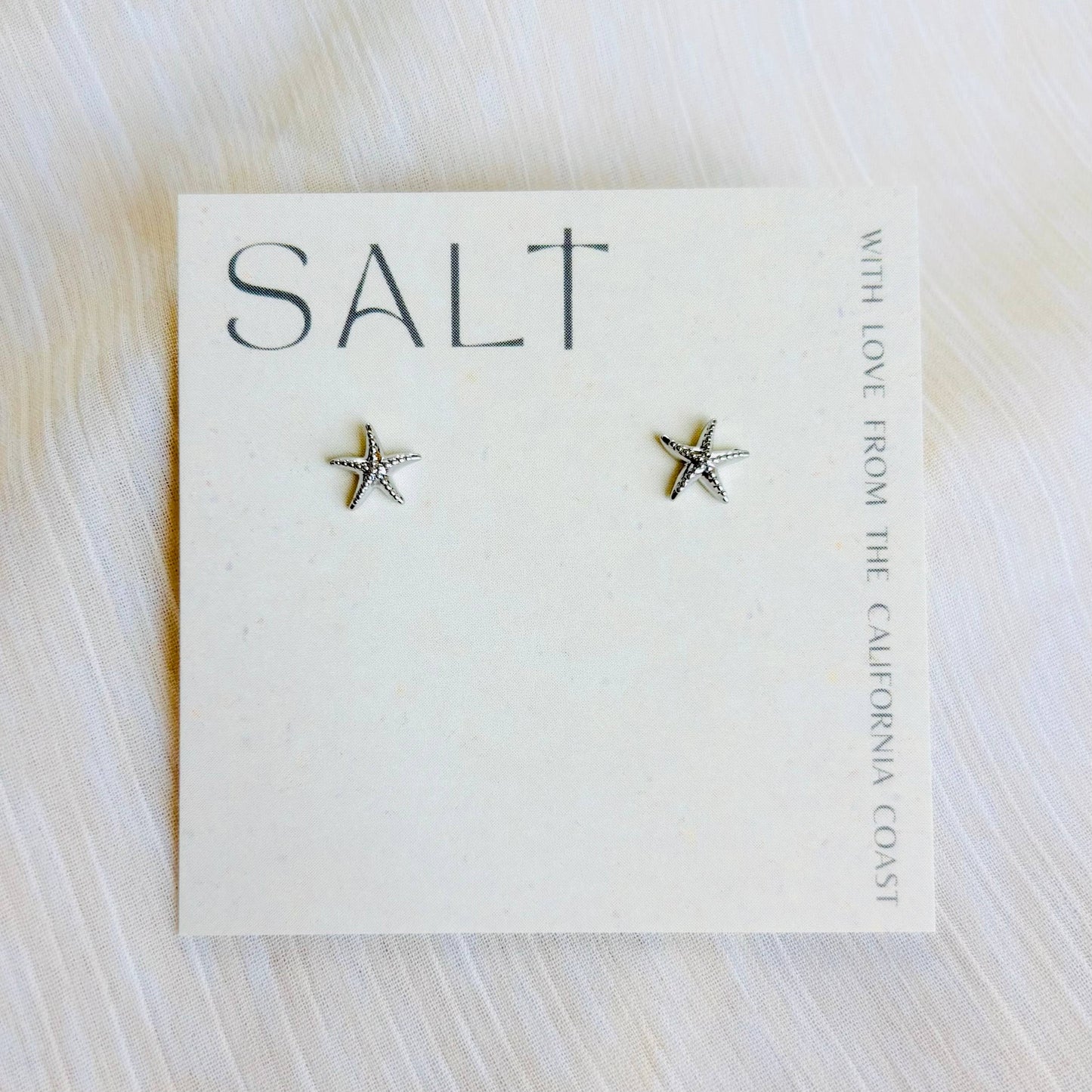 Starfish Studs - White Gold
